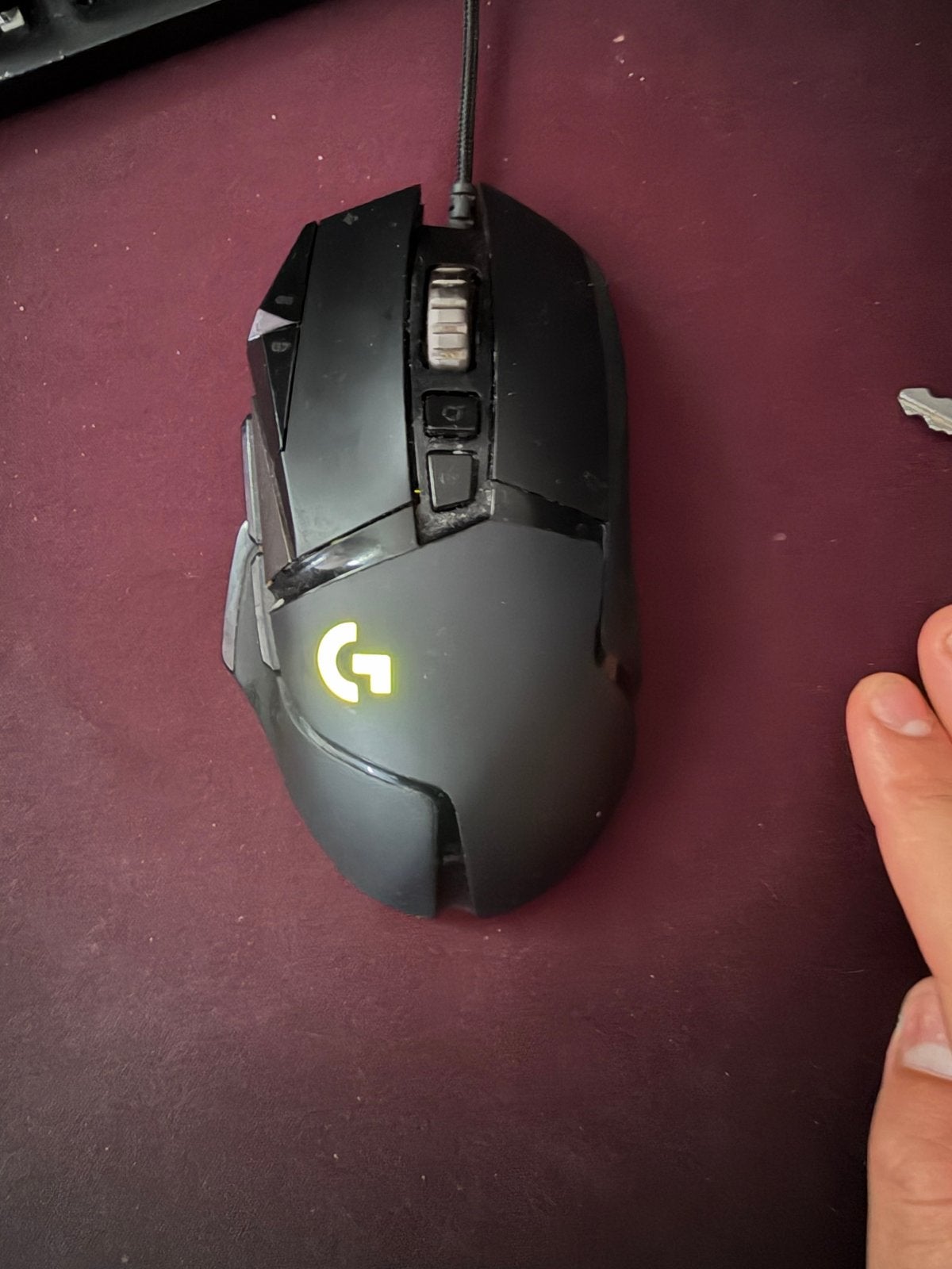 Logitech G502 HERO Bedrade Gaming Muis, Ophalen, Rechtshandig, Muis, Gebruikt
