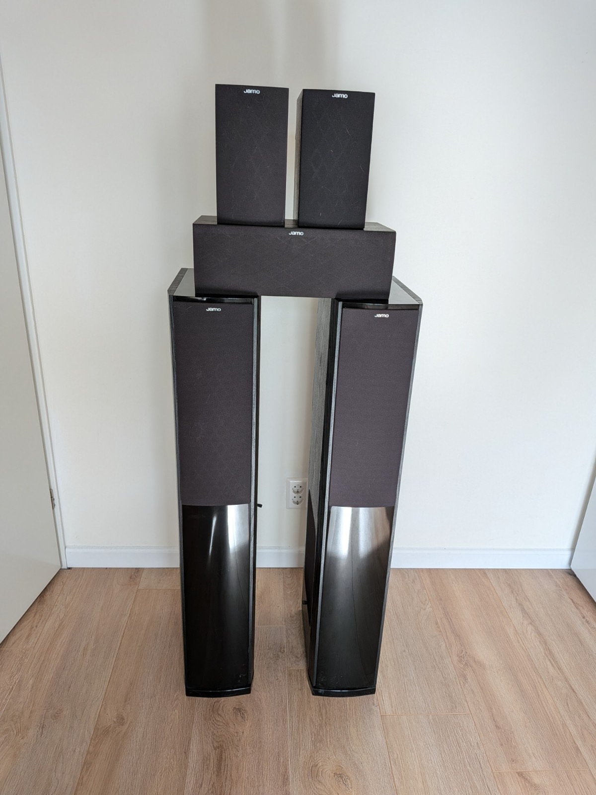 Jamo S 606 HCS 3 Zwart - opknappers of voor onderdelen, Audio, Tv en Foto, Ophalen, Gebruikt, Surroundset, Geschikt voor surround/home cinema