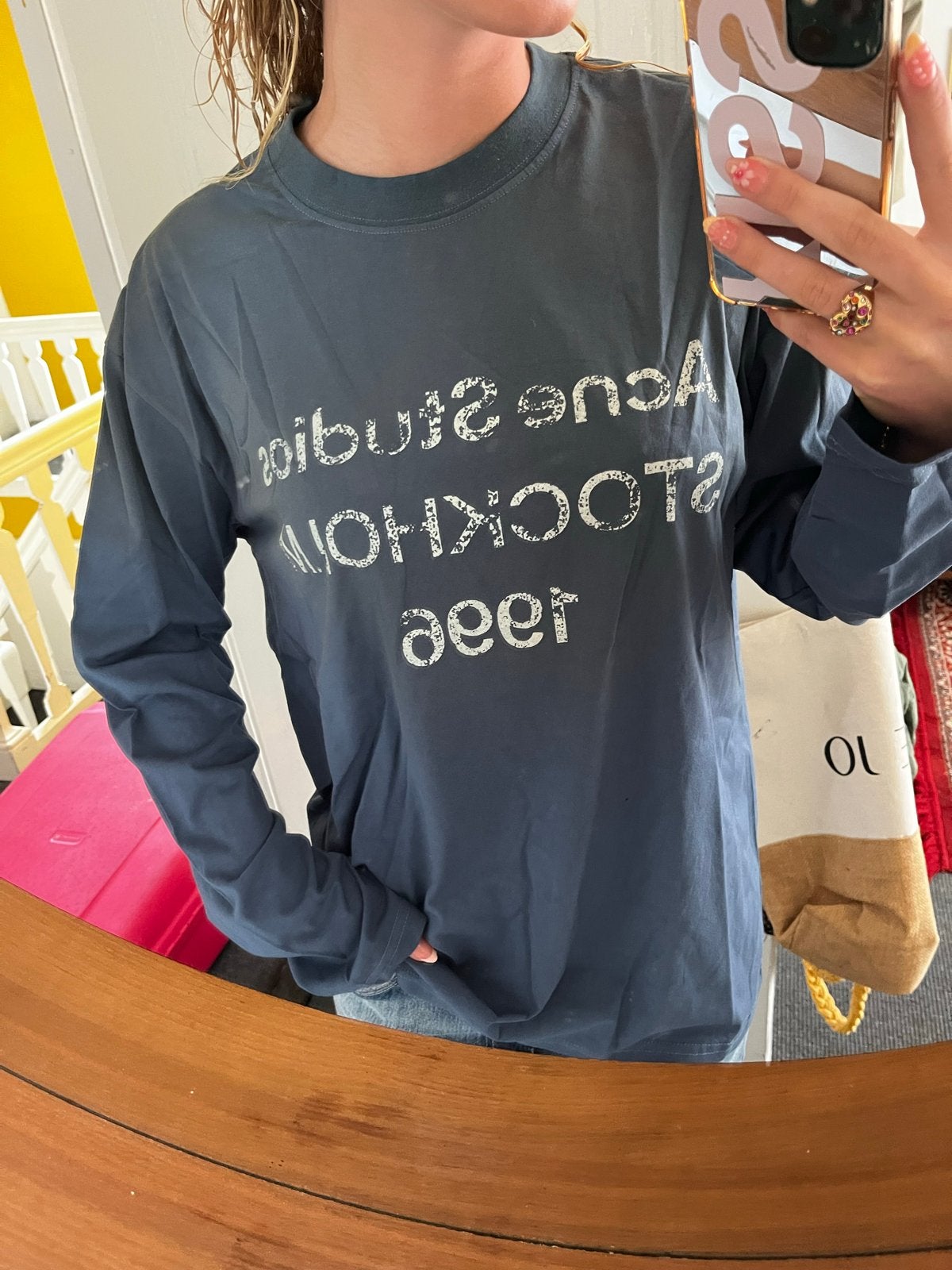 Acne Studios Lange Mouw T-shirt - Nieuw met kaartjes, Kleding | Dames, T-shirts, Nieuw, Maat 36 (S), Blauw, Lange mouw, Ophalen of Verzenden