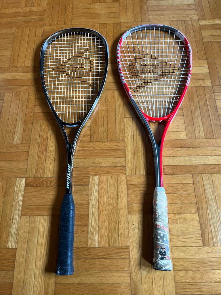 Twee Dunlop squashrackets., Sport en Fitness, Squash, Ophalen of Verzenden, Gebruikt