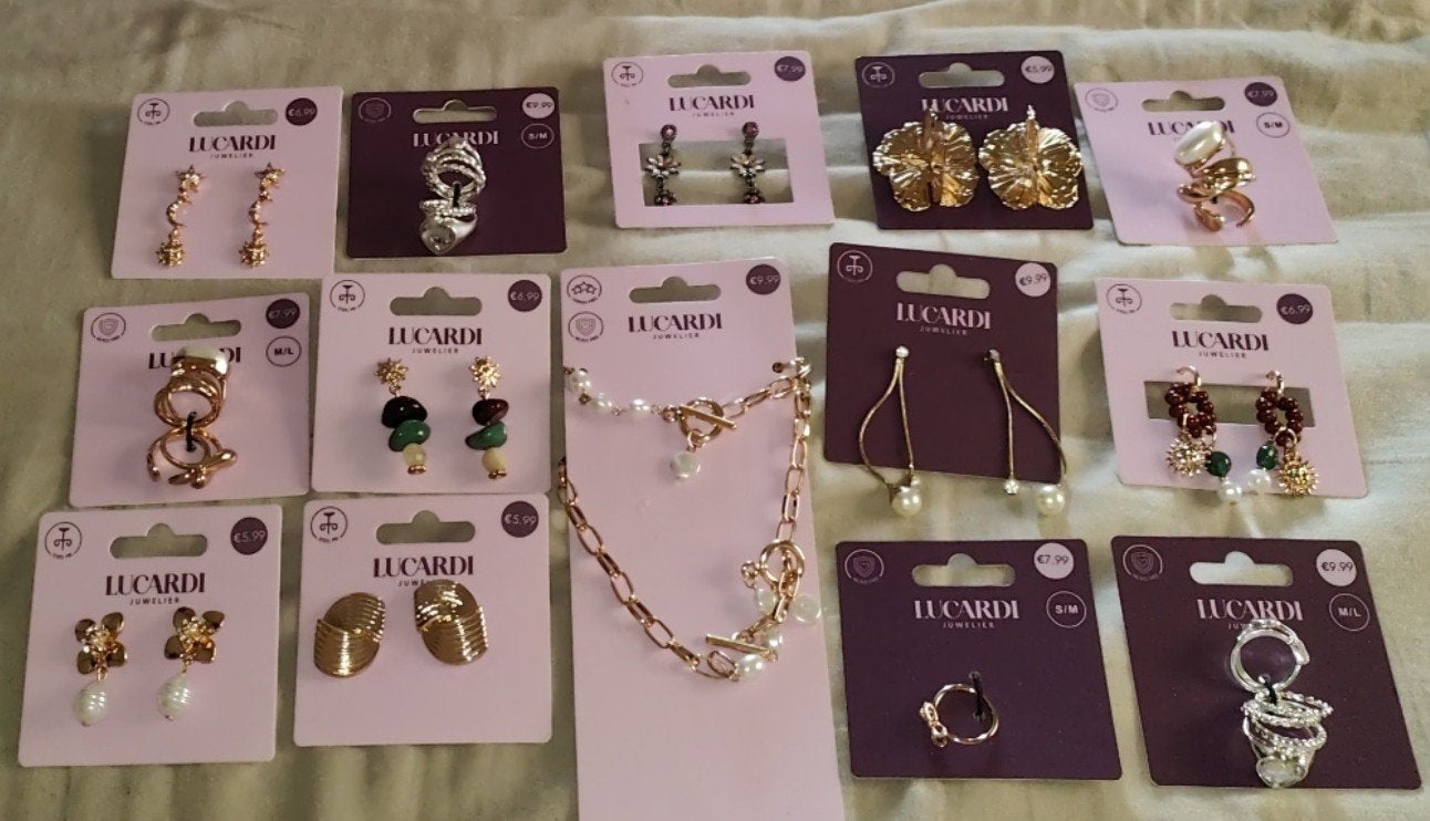nr 31. Lucardi Sieradenpakket: 14 Stijlvolle nieuwe sieraden, Overige materialen, Hangers, Overige kleuren, Verzenden