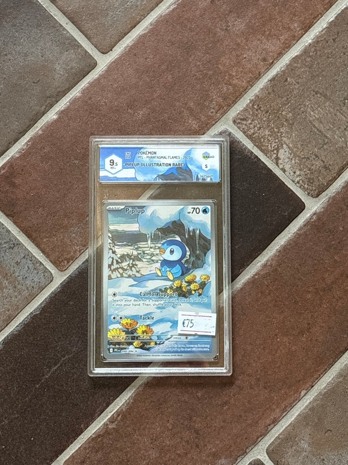 Piplup Phantasmal Flames 098/078 PSA 9,5 Mint + Slab, Ophalen of Verzenden, Zo goed als nieuw, Losse kaart