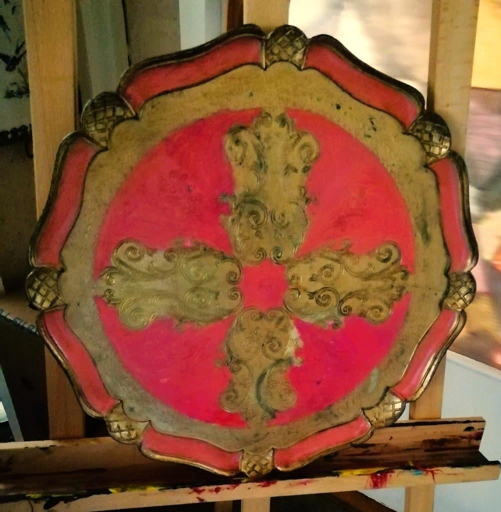 Rond groot dienblad venetiaans florentijns barok Italy, Ophalen of Verzenden