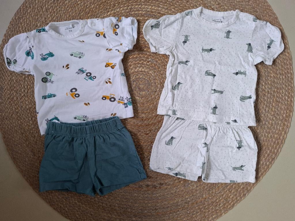 Pyjama's met korte mouw - mt 74, Nacht- of Onderkleding, Ophalen of Verzenden, Zo goed als nieuw, Prenatal