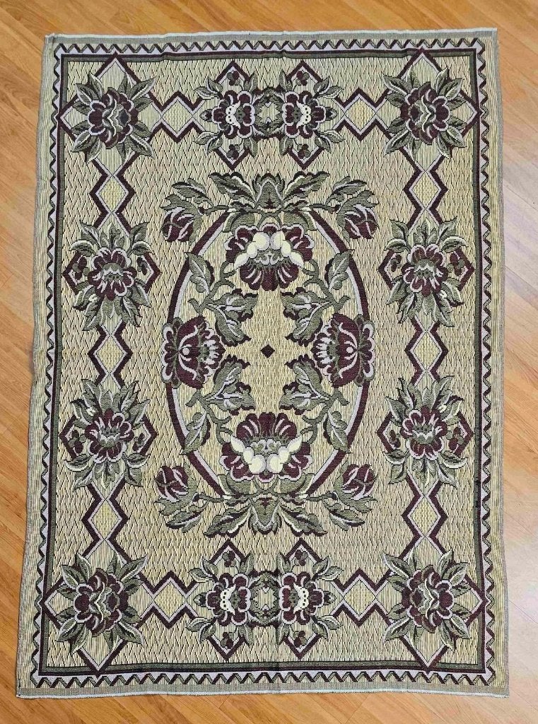 Vintage Kleed foulard bloemmotief reversibel 198/140 cm, 100 tot 150 cm, Djt@dejuistetoon.eu, Ophalen of Verzenden, Zo goed als nieuw