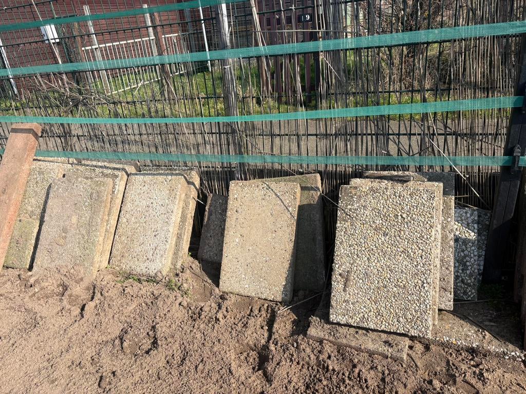 Tuintegels (40x60 cm) gratis af te halen, Tuin en Terras, Tegels en Klinkers, Ophalen, Gebruikt, Beton, Terrastegels