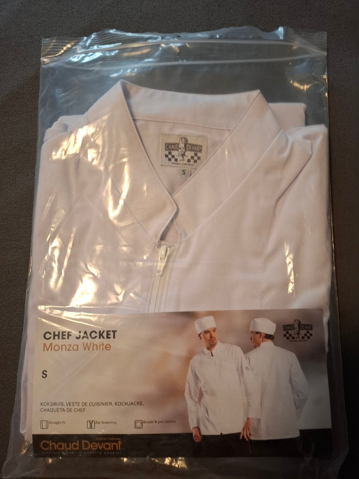 Chaud Devant Monza White Chef Jacket Koksbuis maat S/M, Ophalen of Verzenden, Nieuw, Chaud Devant