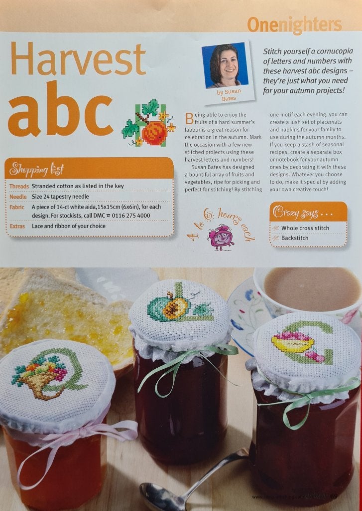 Fruit oogst alfabet + 0 t/m 9 borduurpatroon, Ophalen, Nieuw, Handborduren, Patroon