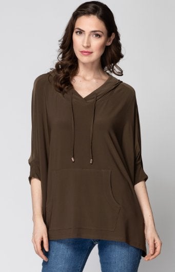 Joseph Ribkoff elegant groen losvallende hoodie mt 40/42