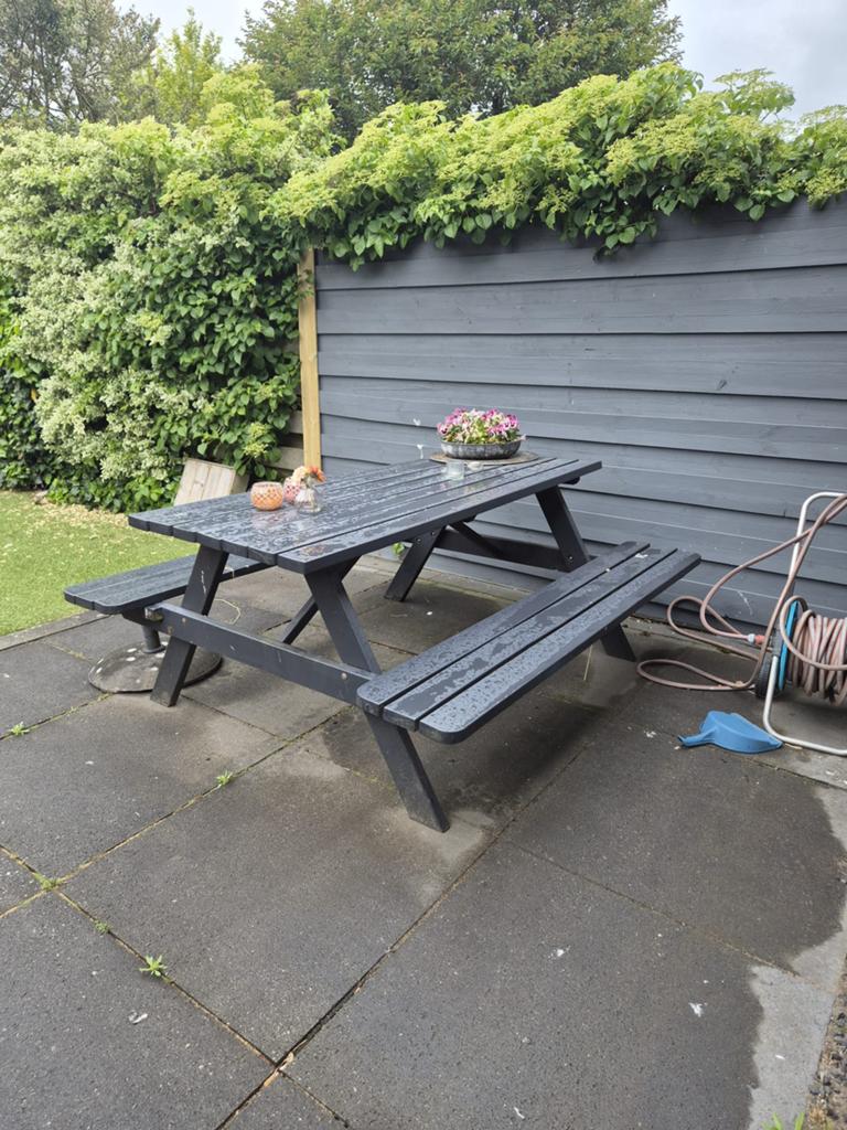 Picknicktafel, Tuin en Terras, Picknicktafels, Ophalen, Gebruikt, Inklapbaar, Rechthoekig