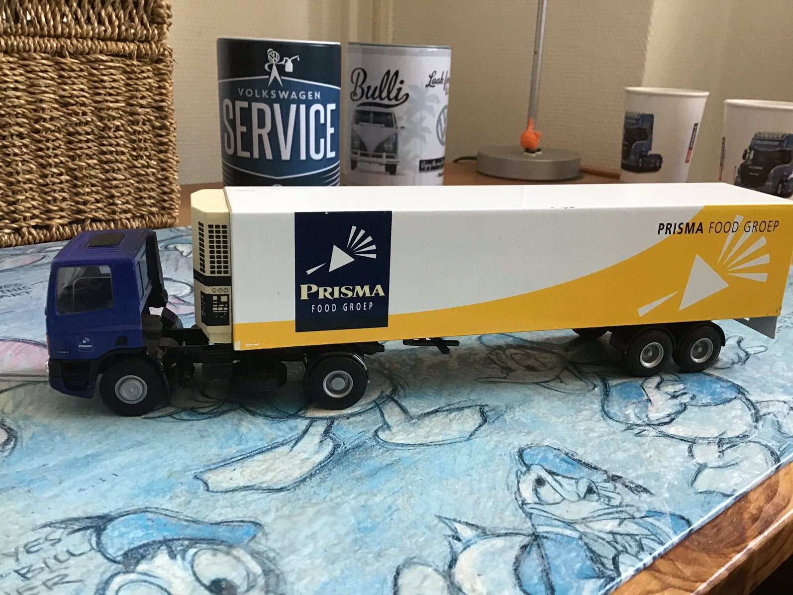 Lion toys DAF 75 van Prisma Food Groep, Ophalen, Zo goed als nieuw, Bus of Vrachtwagen, Lion Toys
