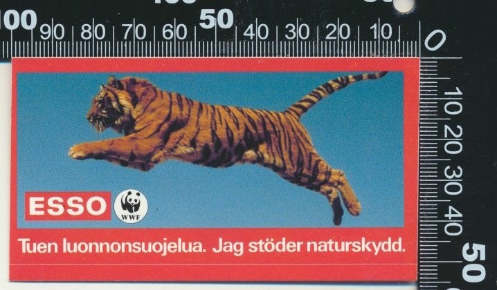 Sticker: Esso - WWF - Tuen luonnonsuojelua, Ophalen of Verzenden, Zo goed als nieuw, Auto of Motor