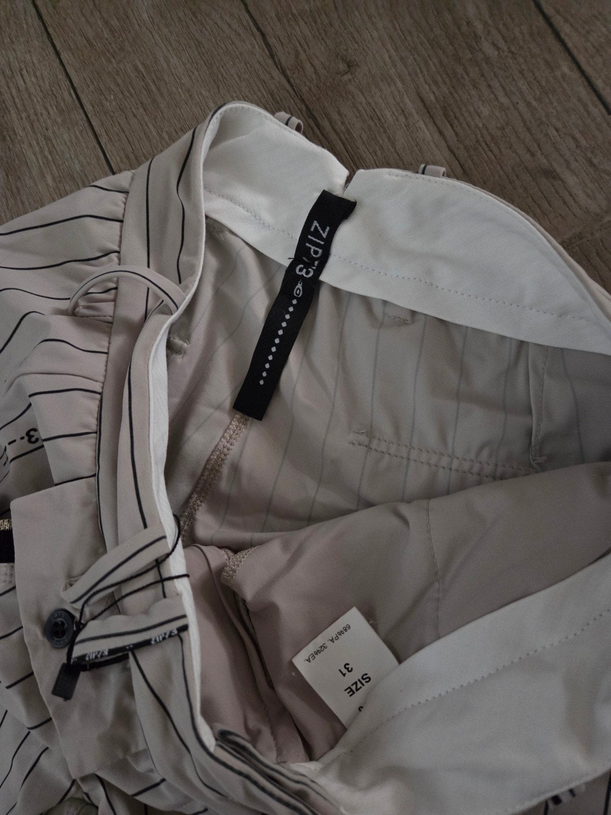 ZIP73 gestreepte broek maat 31, Maat 38/40 (M), ZIP73, Beige, Ophalen of Verzenden