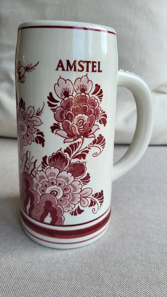 Amstel bierpul Delfts Rood  h 17 cm, Ophalen, Gebruikt, Pul(len), Amstel