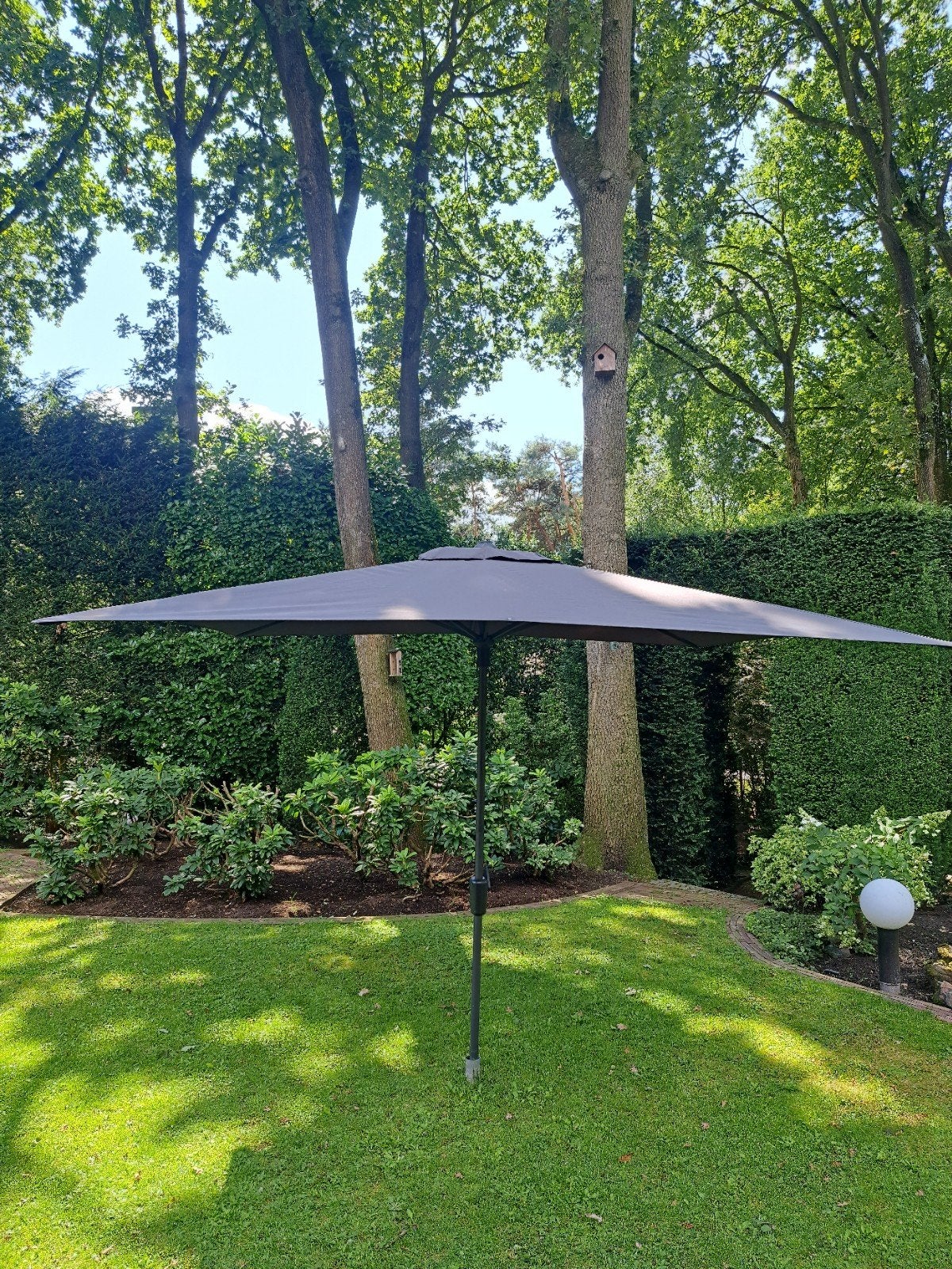 Parasol 275x275 cm zonder voet antraciet, Ophalen of Verzenden, Zo goed als nieuw, 2 tot 3 meter, Stokparasol