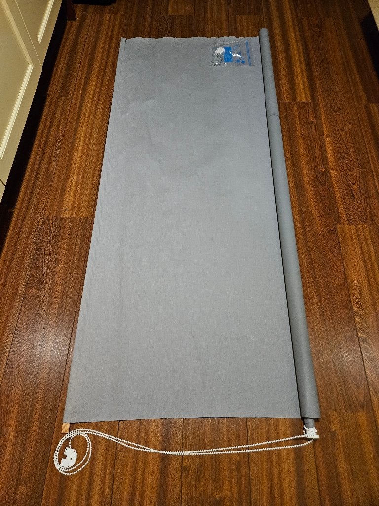 IKEA verduisterend rolgordijn grijs 177x190 cm, Ophalen, Gebruikt, 177 cm, Verduisterend
