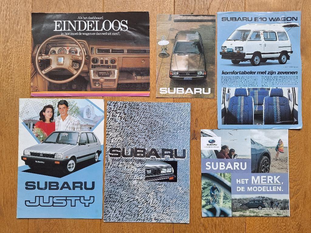 Subaru folders 5 stuks oa 1984, Gelezen, Ophalen of Verzenden, Overige merken, Subaru