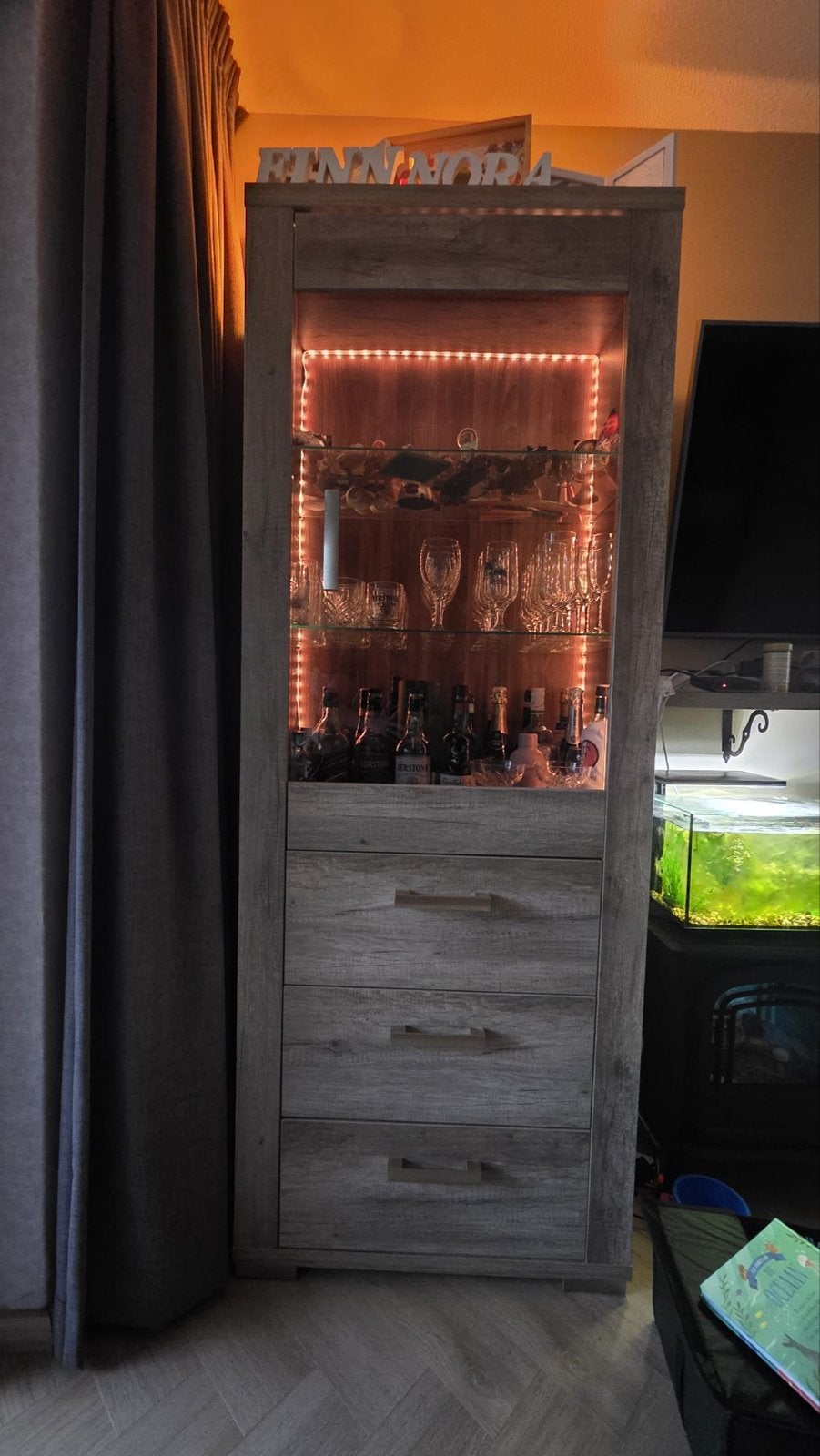Pronto wonen vitrinekast Moritz, Ophalen, 50 tot 100 cm, Zo goed als nieuw, Met lade(s)