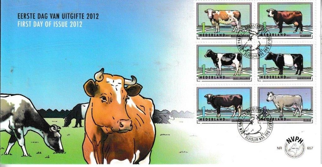 FDC 657 - NEDERLANDSE RUNDVEE RASSEN, Ophalen of Verzenden, Onbeschreven, Nederland