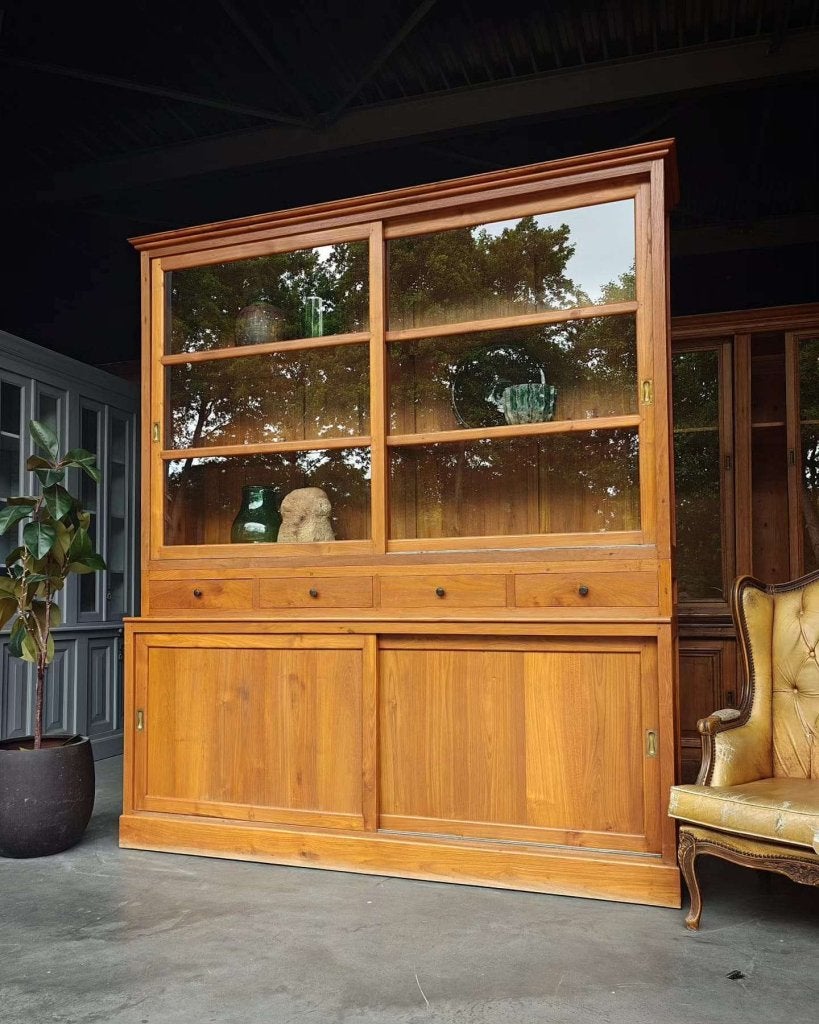 Prachtige antieke servieskast | Vitrine "jaren 20/30"  #0837