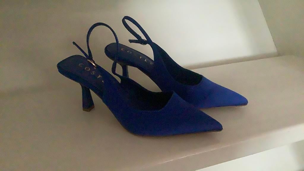 Dames schoenen queenyhak, Ophalen of Verzenden, Zo goed als nieuw, Blauw