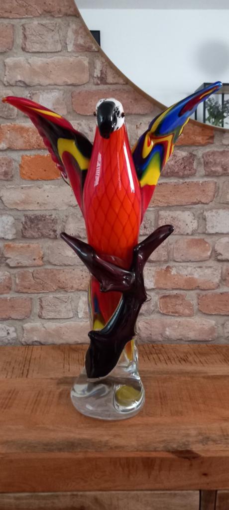 Murano Glas:Hele Grote 44cm Papegaai Beeld♥️SALE VERKOOP♥️, Verzamelen, Beelden en Beeldjes, Ophalen of Verzenden, Nieuw, Dier