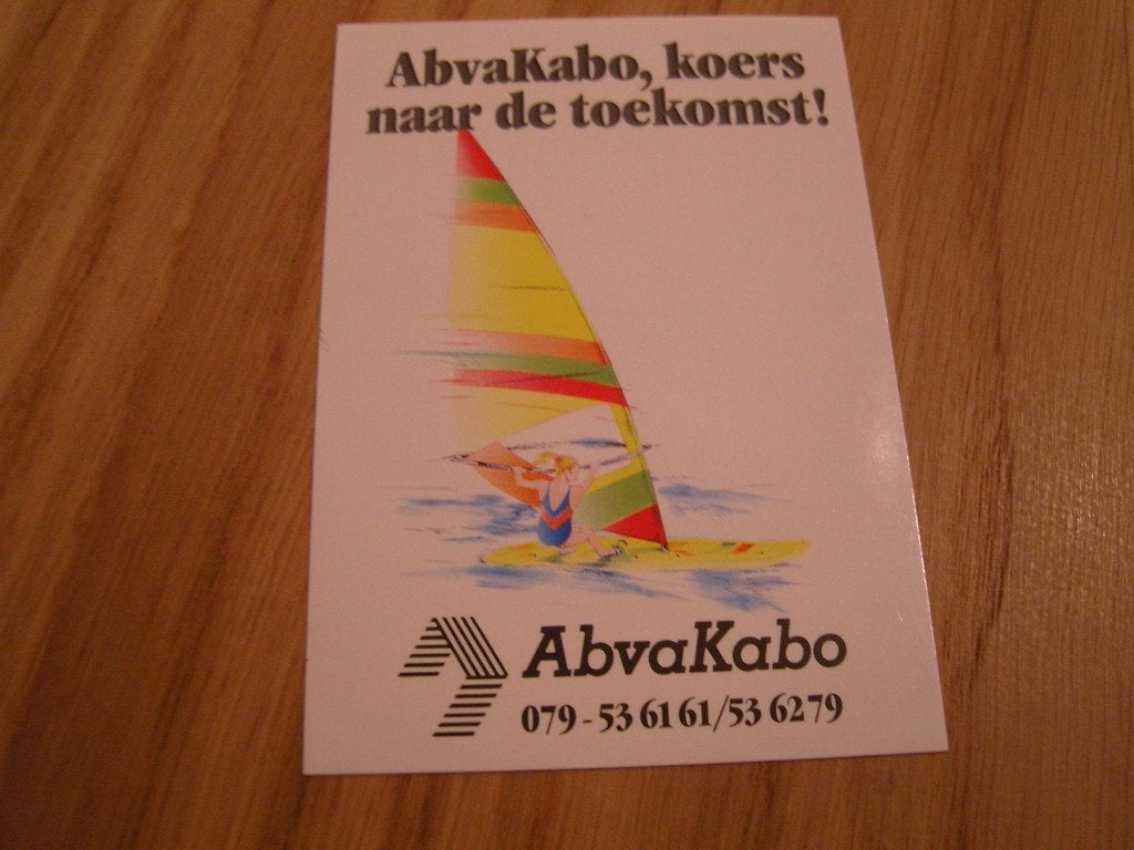 sticker strip windsurfen ABVAKABO koers naar de toekomst, Ophalen, Zo goed als nieuw