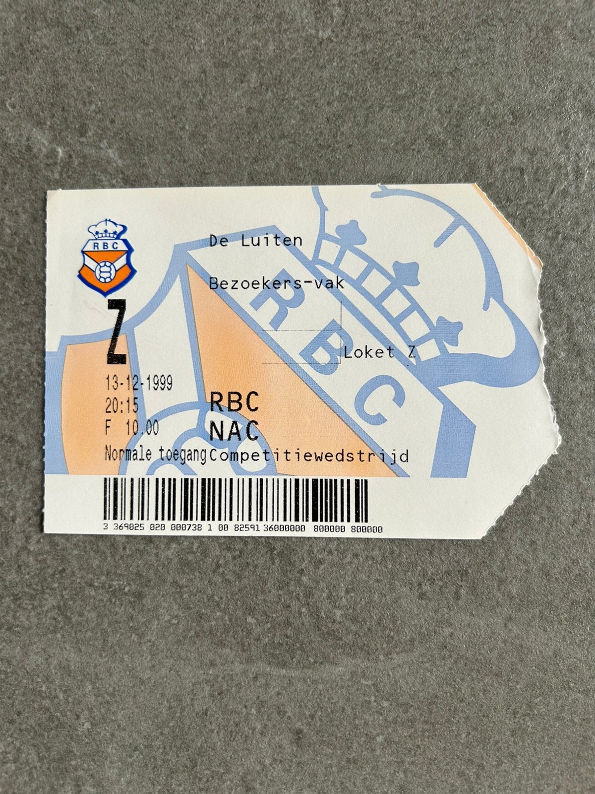 RBC - NAC ticket, Ophalen of Verzenden, NAC Breda, Overige typen