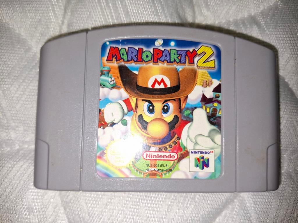 Mario Party 2 - Nintendo 64 (N64) Game Cartridge, Spelcomputers en Games, Games | Nintendo 64, Gebruikt, Overige genres, Eén computer
