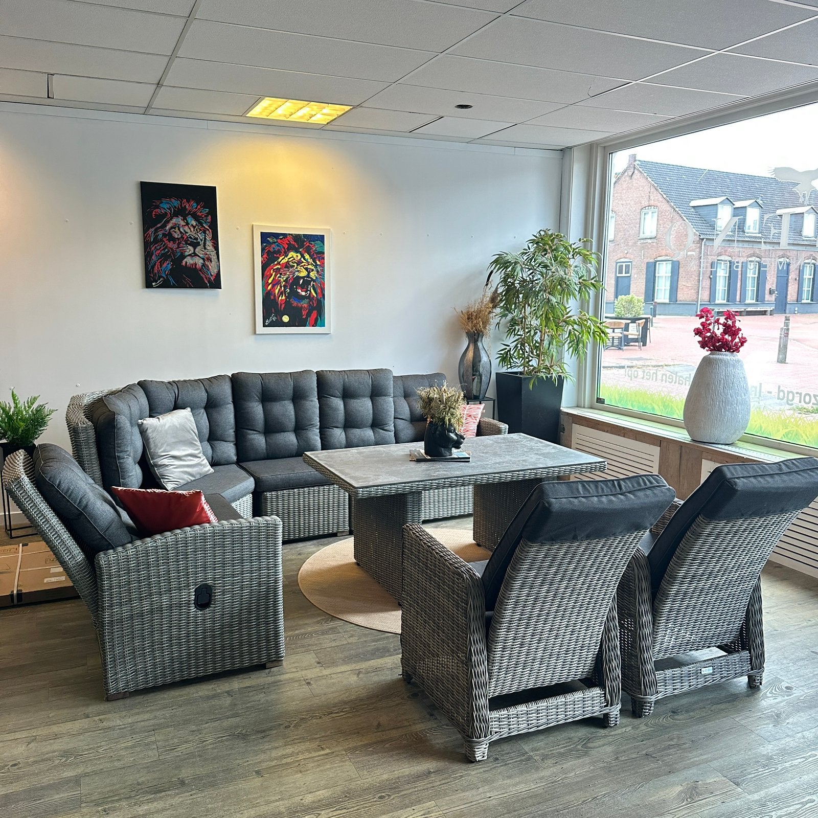 Luxe Wicker Loungeset / Tuinset + 2 Tuinstoelen/ TWV €2900,-, Verzenden, ., ZENQ, Zo goed als nieuw