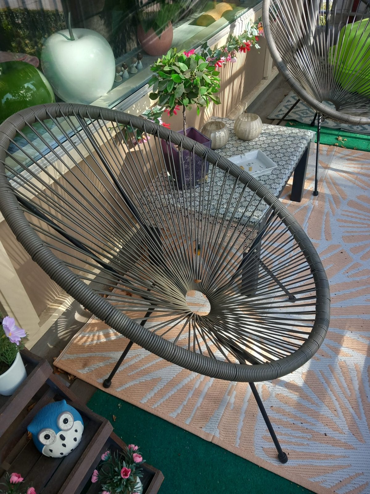 2 stuks Acapulco stoelen - Grijs, Huis en Inrichting, Ophalen, Kunststof, Gebruikt, Twee