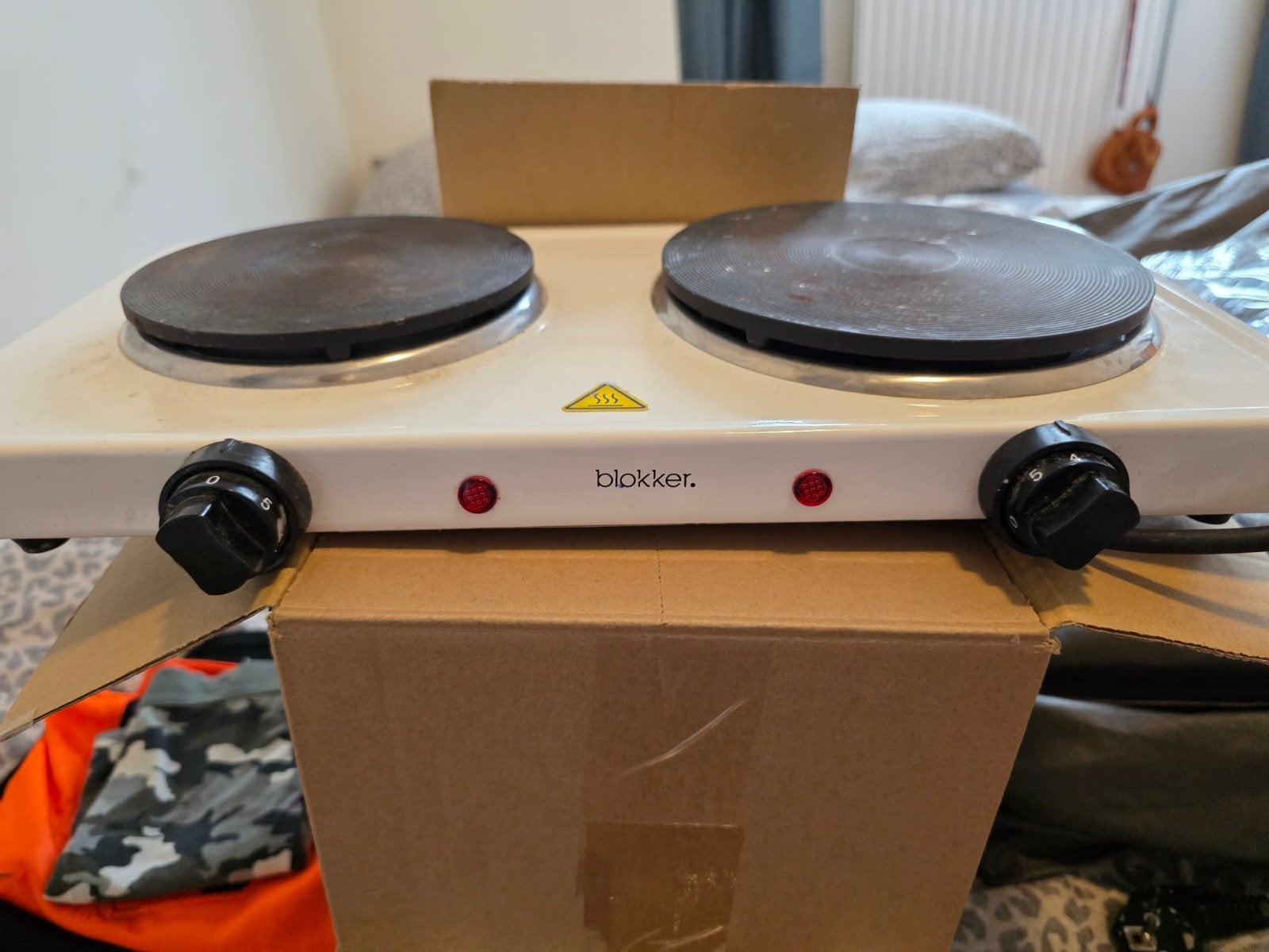 Elektrische kookplaat 2 pitten - Blokker, Gebruikt, 3 kookzones of minder, Ophalen of Verzenden, Vrijstaand