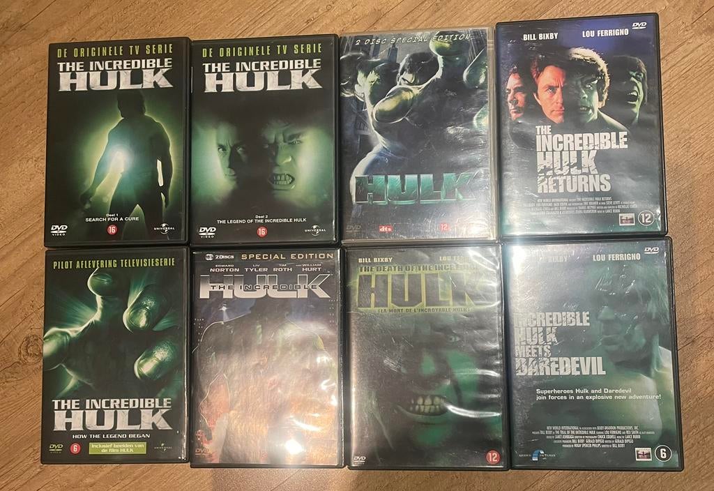 8 oude Hulk dvd’s voor de liefhebber!, Overige genres, Ophalen of Verzenden, Zo goed als nieuw, Alle leeftijden