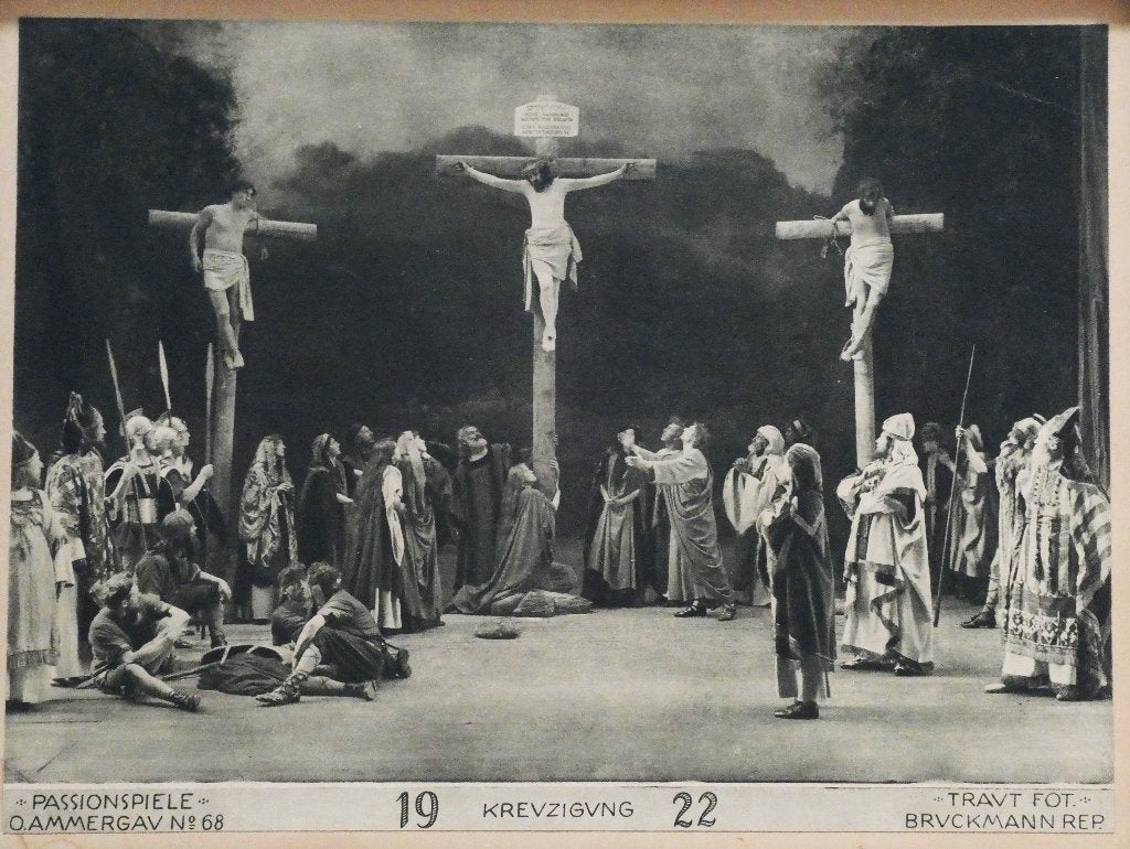 Oberammergauer Passiespelen 1922 Oberammergau kruisiging, Ophalen of Verzenden