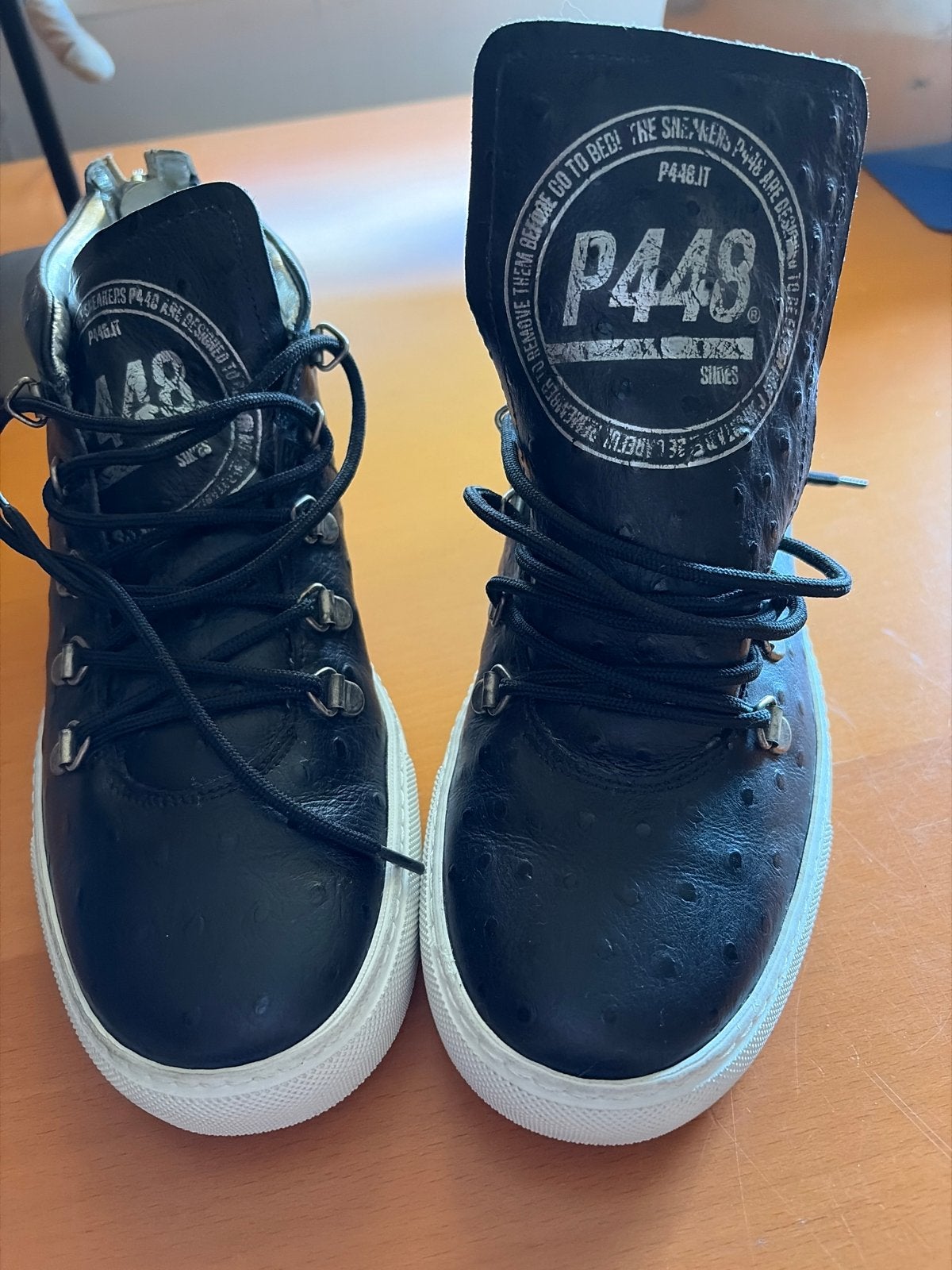 P448 Zwarte Sneakers Maat 40, Ophalen of Verzenden, Gedragen, Zwart, Sneakers of Gympen