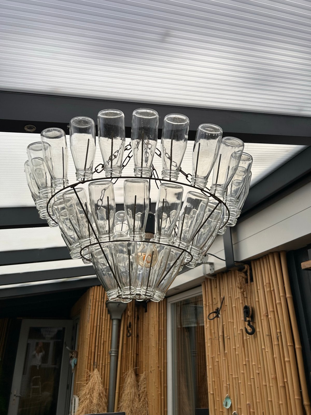 Leitmotiv Flessenlamp - Unieke Hanglamp van Gerecyclede Fles, Ophalen, Gebruikt, Eclectisch, E27 (groot)