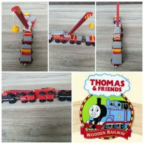 Thomas de trein Hout Rocky 3 delig Hijskraan, Kinderen en Baby's, Speelgoed | Thomas de Trein, Ophalen of Verzenden, Zo goed als nieuw