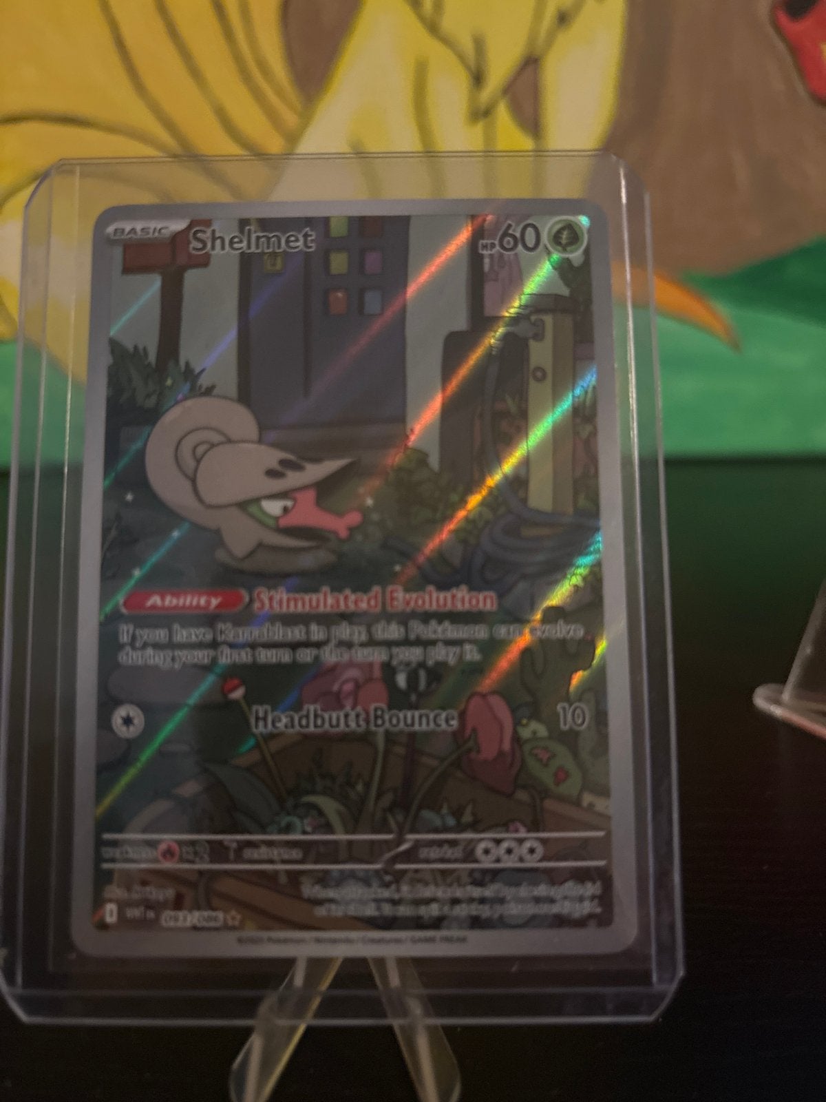 White Flare - Shelmet Pokémon Kaart, Ophalen of Verzenden, Zo goed als nieuw, Losse kaart, Foil