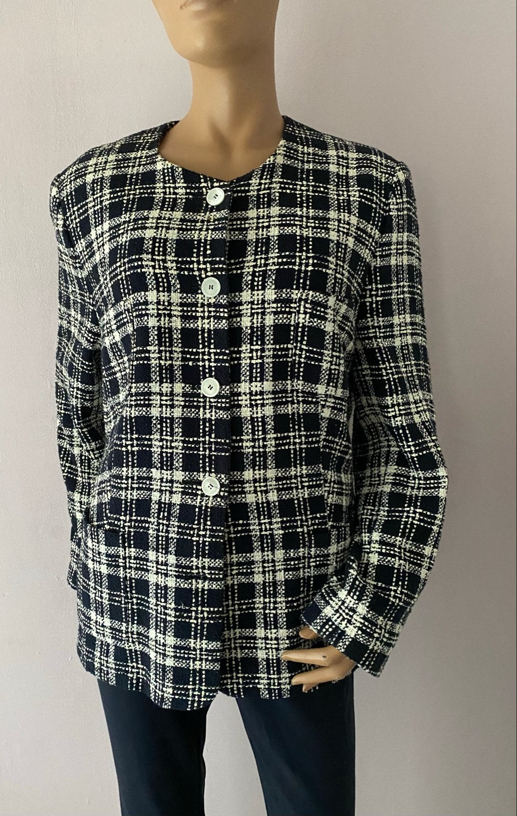 Basler Blazer Maat 46 - Geruit Katoenmix, Meerkleurig, Maat 46/48 (XL) of groter, Ophalen of Verzenden, Zo goed als nieuw