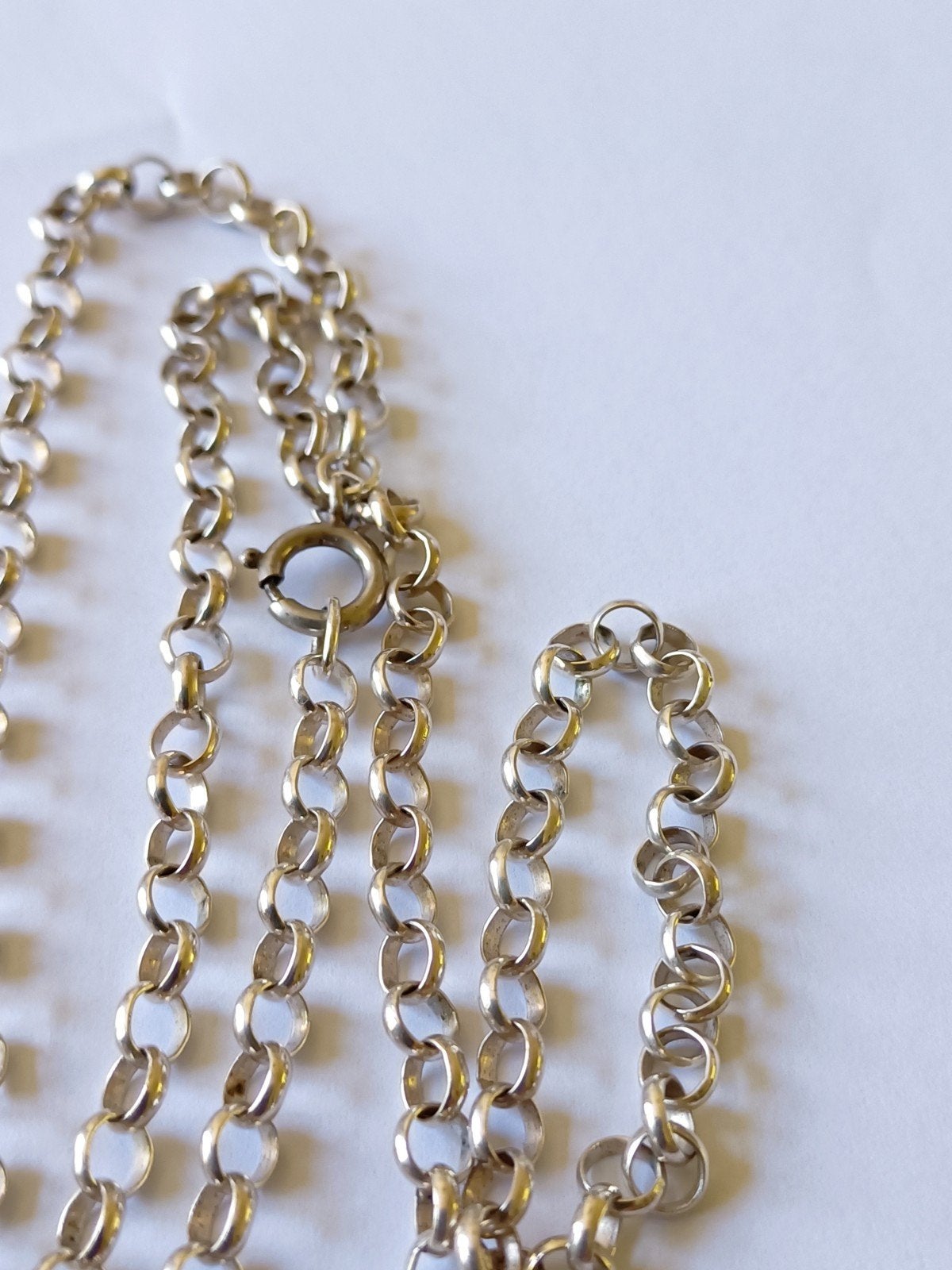 Vintage forse zilveren jasseron ketting, Verzenden, Zilver, Ketting