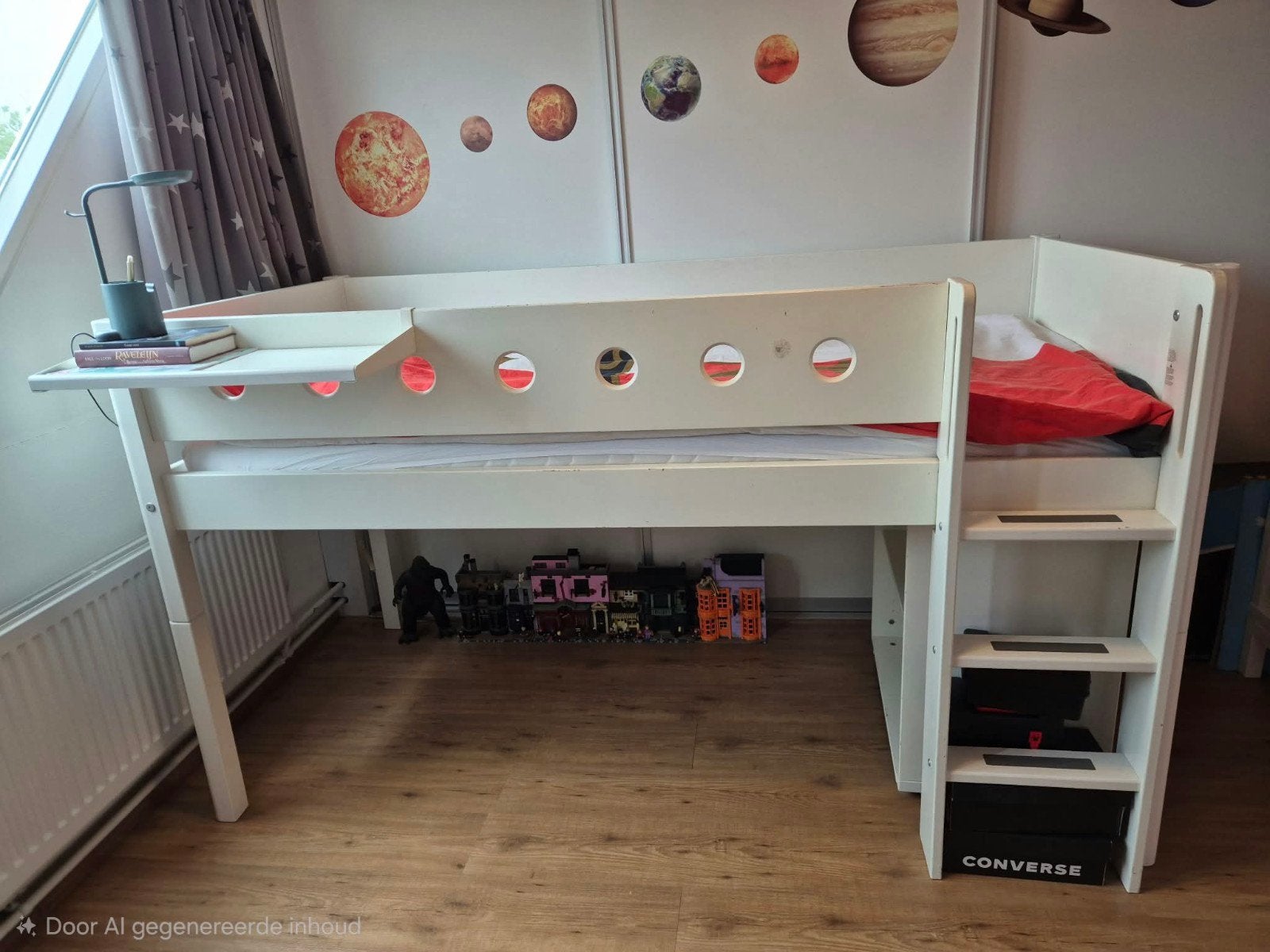 Flexa halfhoog slaper met prinsessen set, Ophalen, Gebruikt, Eenpersoons, 210 cm