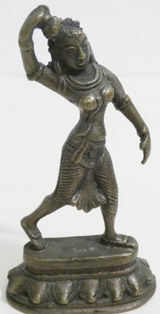Antiek bronzen beeldje van dansende godin [534-C], Verzamelen, Beelden en Beeldjes, Ophalen of Verzenden, Zo goed als nieuw, Mens