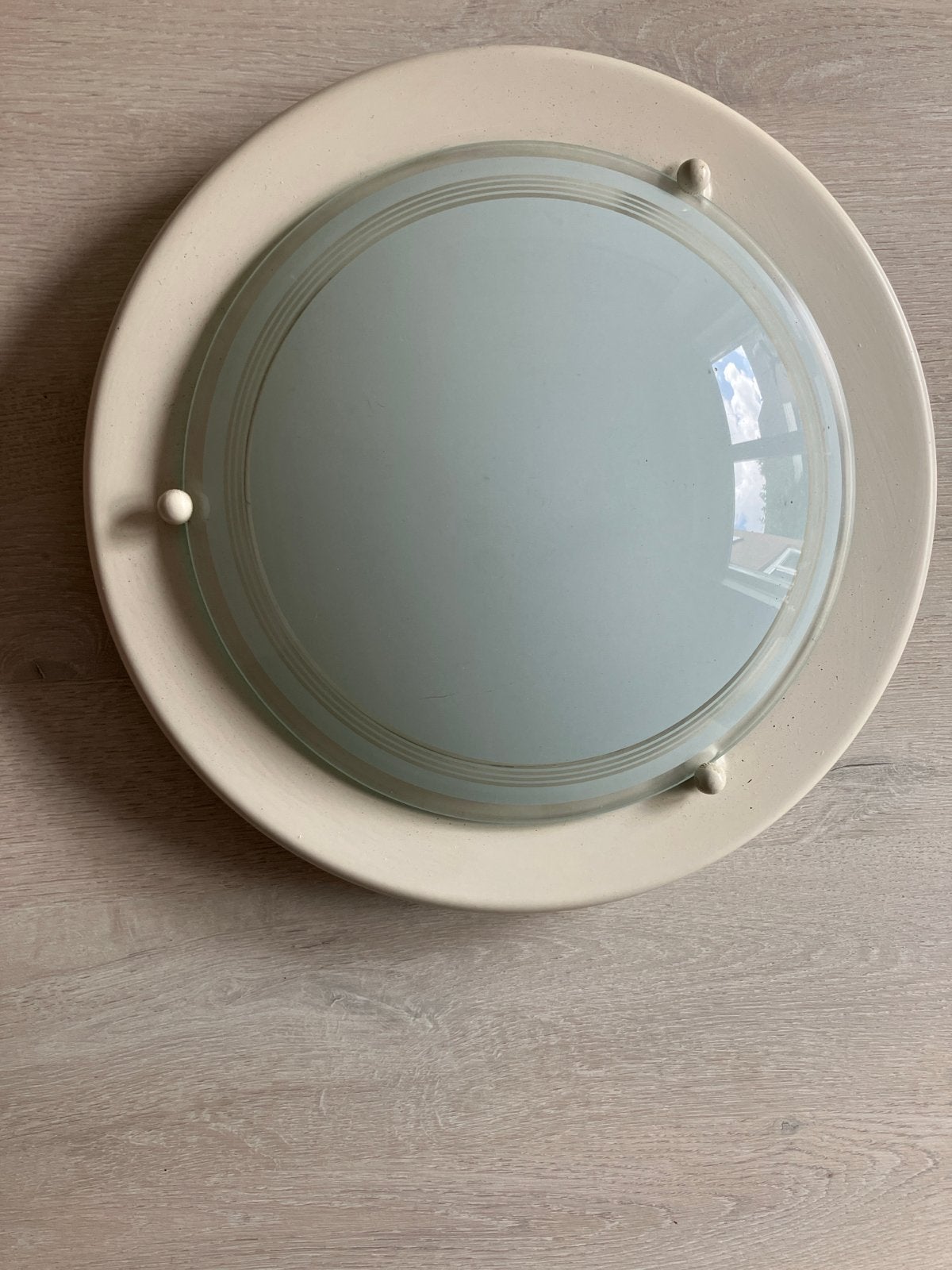 Plafondlamp met melkglas kap, Wit, Overige merken, Gebruikt, Ophalen of Verzenden