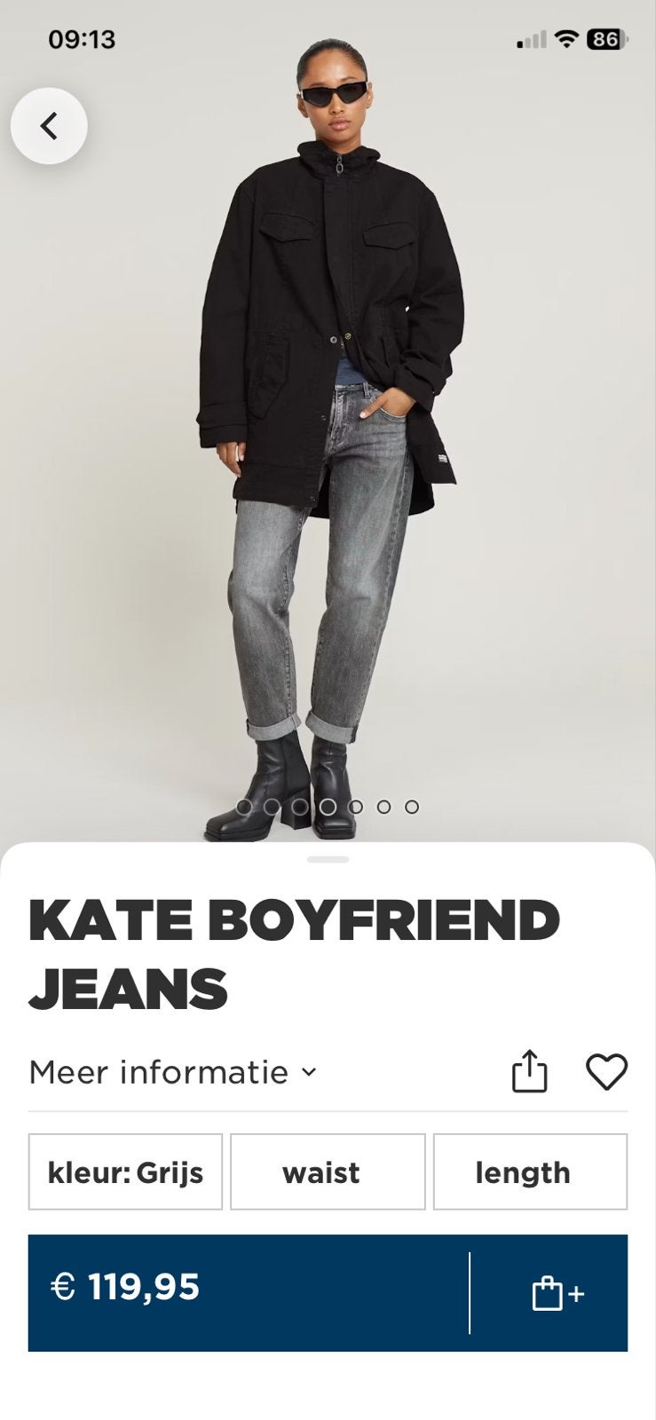 KATE Boyfriend Jeans - Zo goed als nieuw, Ophalen of Verzenden, Zo goed als nieuw, Grijs, Overige jeansmaten