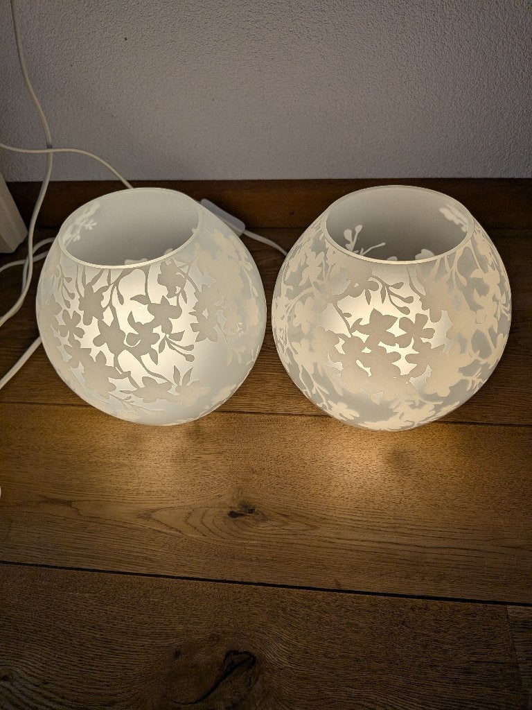 IKEA tafellampen KUBBIG, Ophalen, Zo goed als nieuw, Glas, Minder dan 50 cm