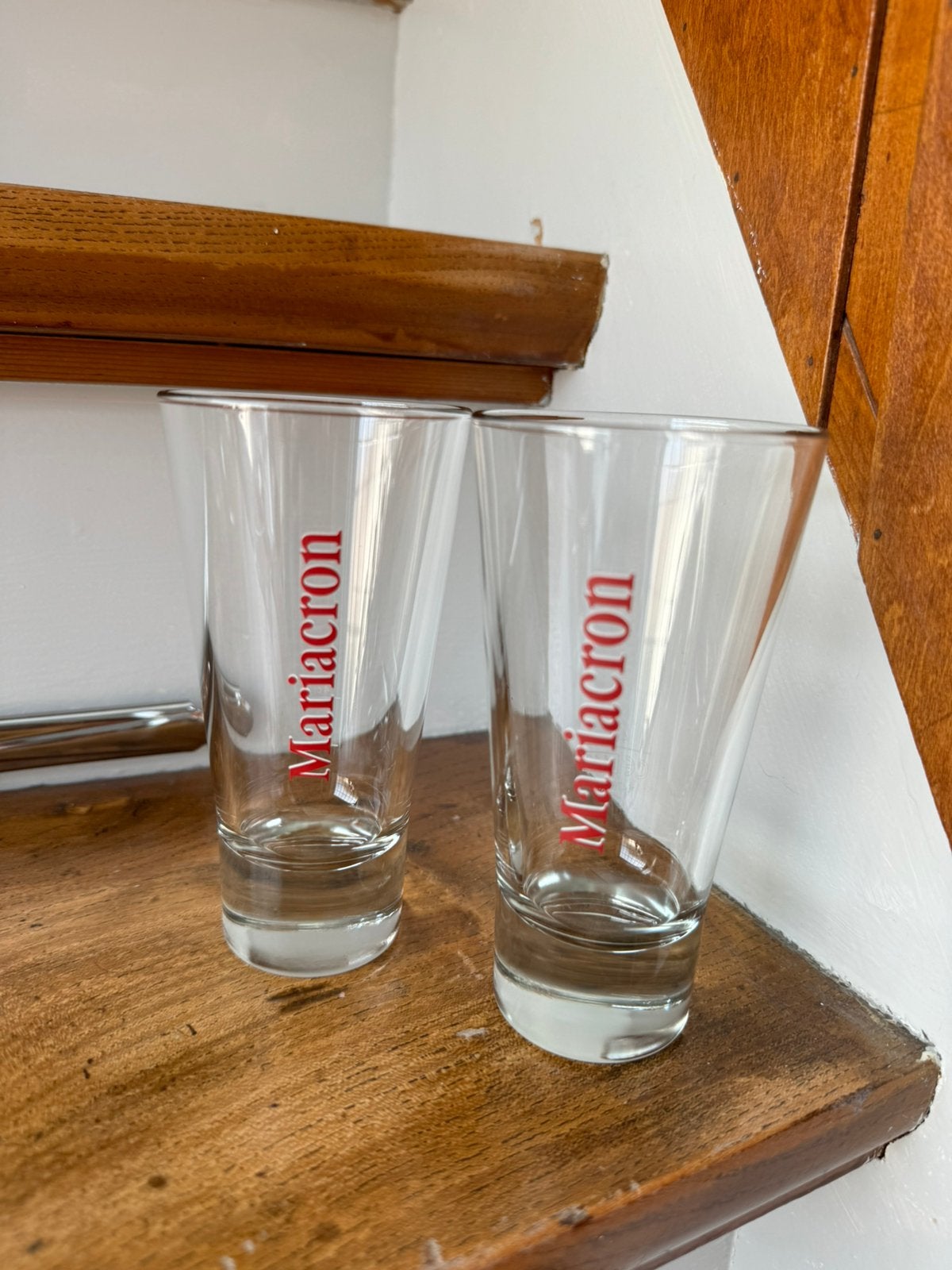 2x Mariacron brandewijn longdrinkglas, Ophalen of Verzenden, Zo goed als nieuw, Borrel- of Shotglas