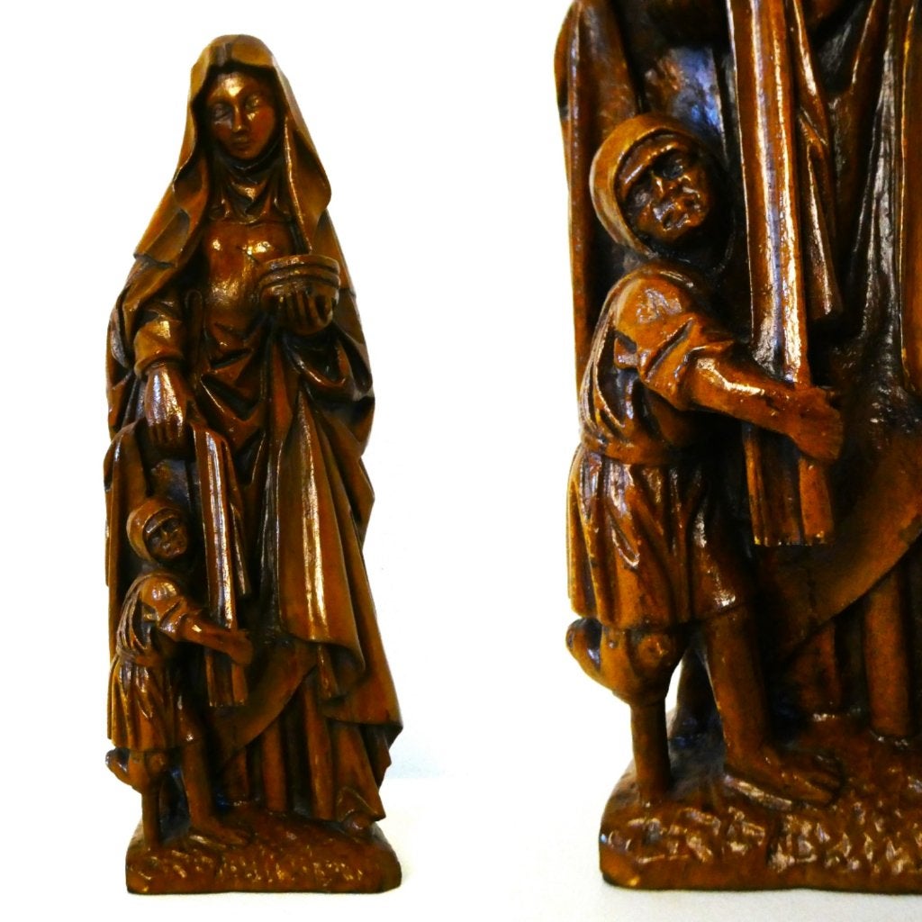 Beeld H. Elisabeth Hongarije Patrones met bedelaar, Ophalen of Verzenden