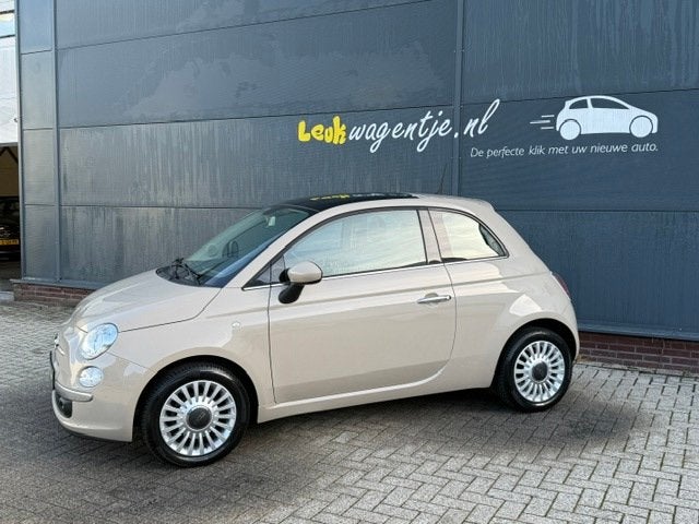 Fiat 500 1.2 Lounge *cappuccino *airco *panorama *bluetooth, Auto's, Stof, Gebruikt, 4 cilinders, 840 kg