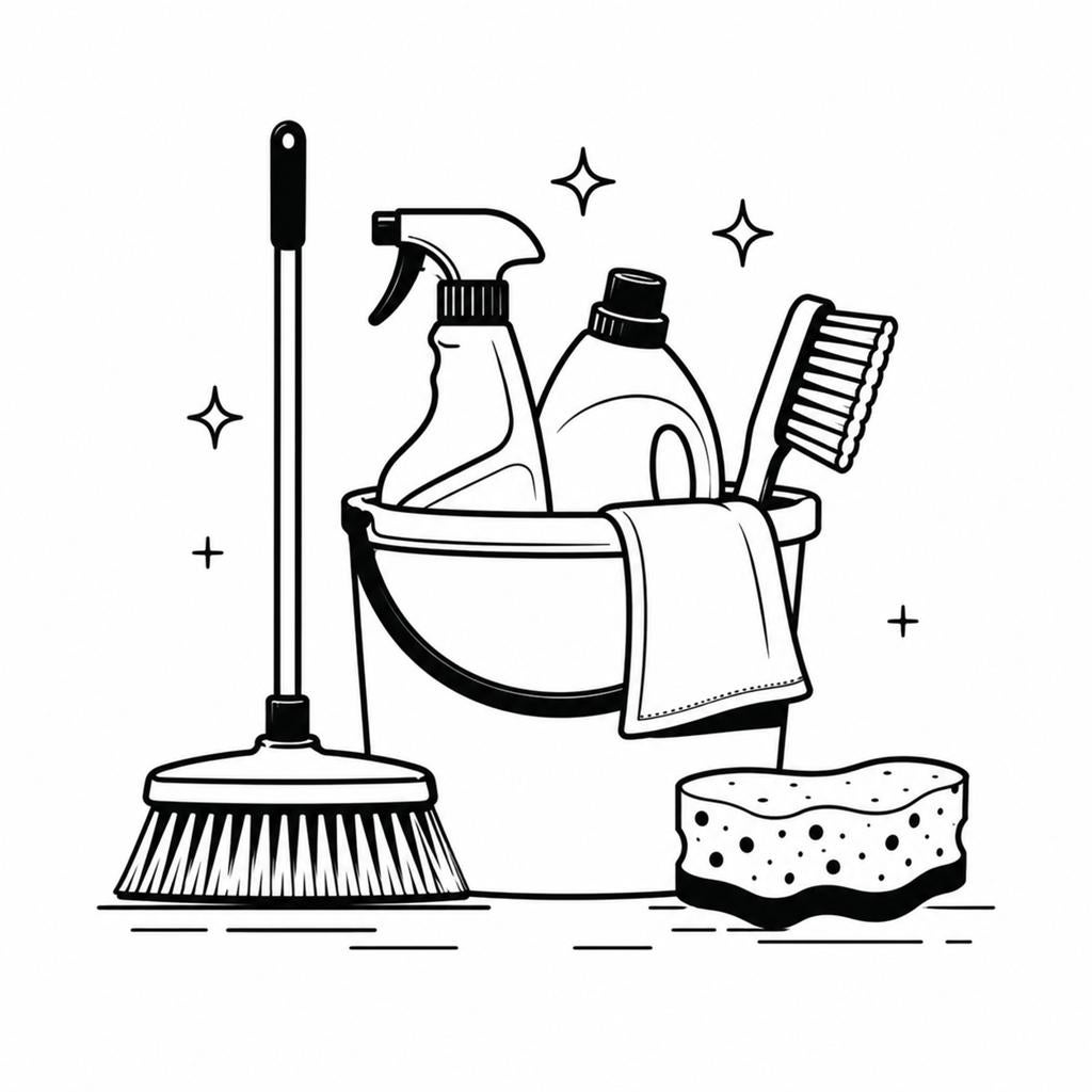 Vrouw biedt schoonmaakdiensten aan (alleen voor dames), Diensten en Vakmensen, Schoonmaken