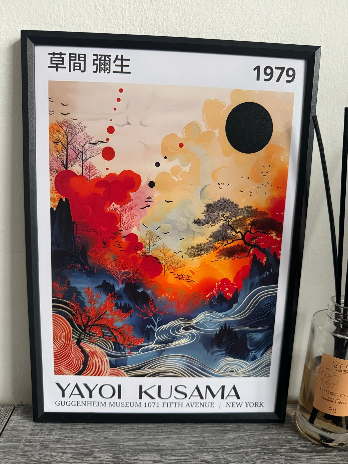 Yayoi Kusama Poster 21x30cm ingelijst nieuw, Rechthoekig Staand, Met lijst, A4 of kleiner, Nieuw